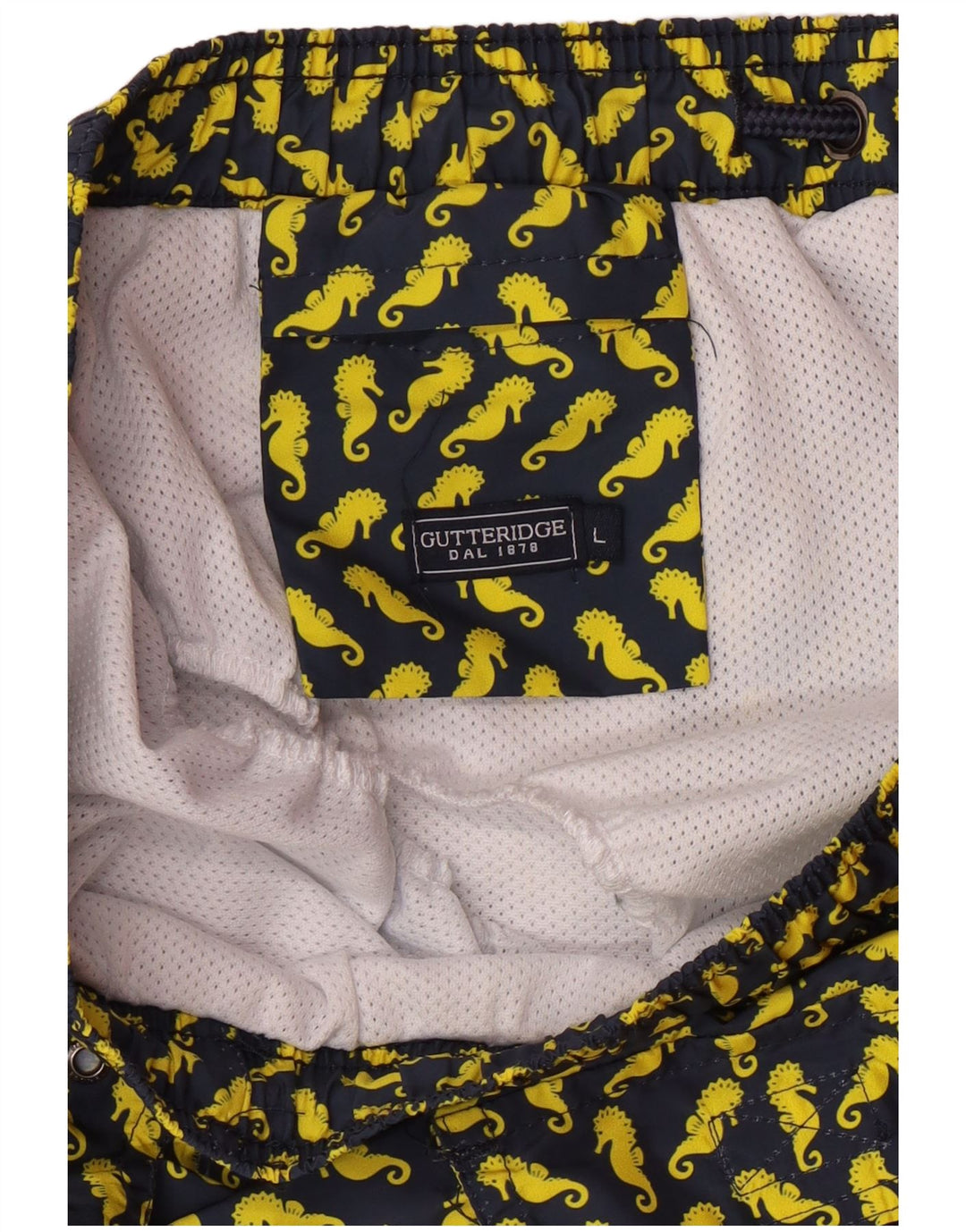 Gutteridge Badeshorts med abstrakt mønster til mænd, store marineblå polyester