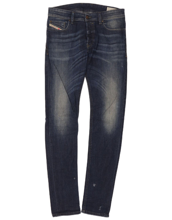 Diesel Dame Sleenker Distressed Slim Skinny Jeans W30 L32 Blå Bomuld