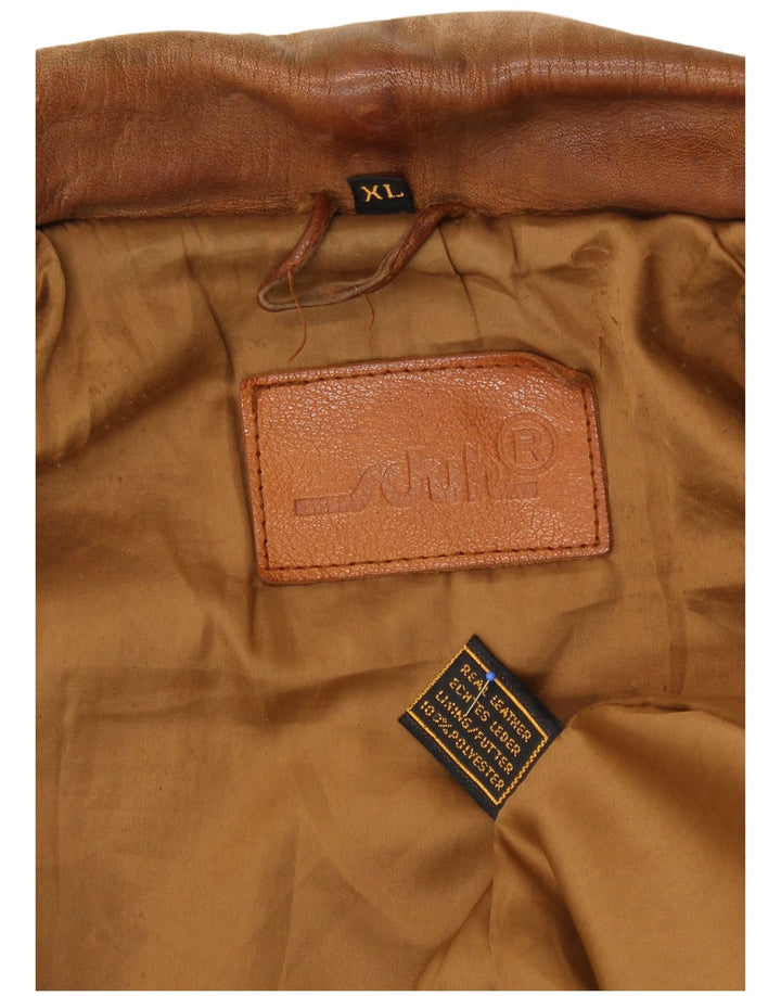 Schuh Herre Læderjakke UK 42 XL Brun Læder