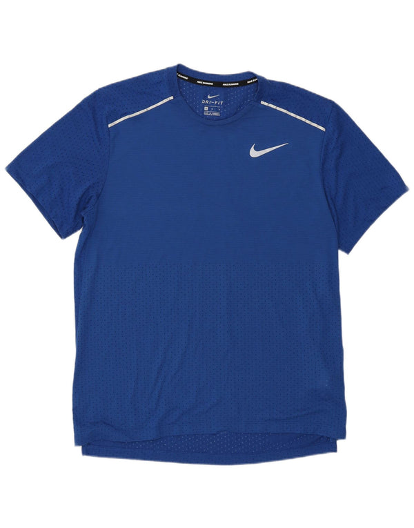 Nike Dri Fit T-shirt top mellemblå polyester til mænd
