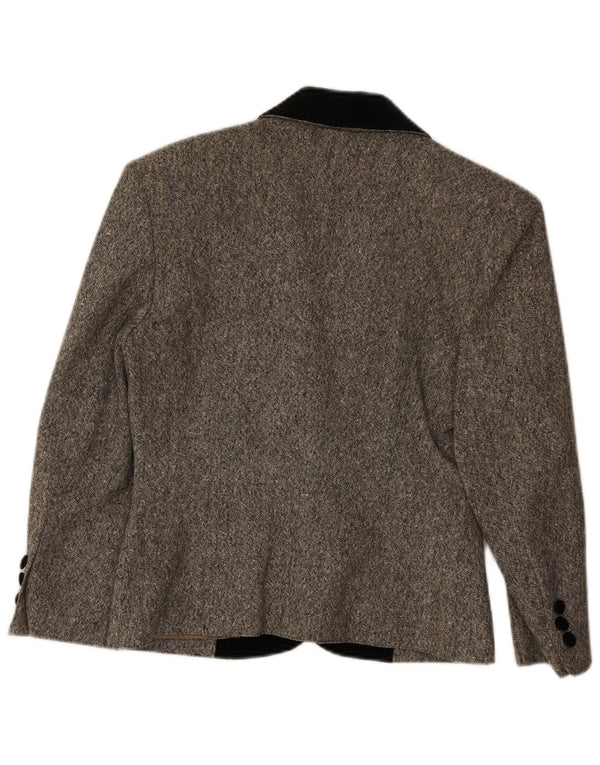Electre Womens 1 Button Blazer Jacket UK 10 Small Grey Flecked