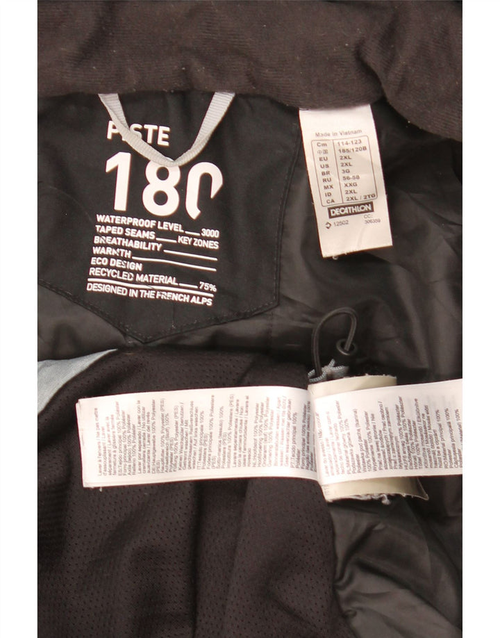 Decathlon Herre Hooded Windbreaker Jacket UK 44 2XL Grå Colourblock