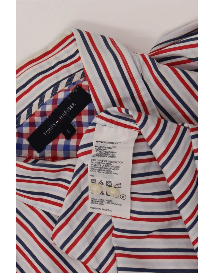 Tommy Hilfiger Herreskjorte Stor flerfarvet stribet bomuld
