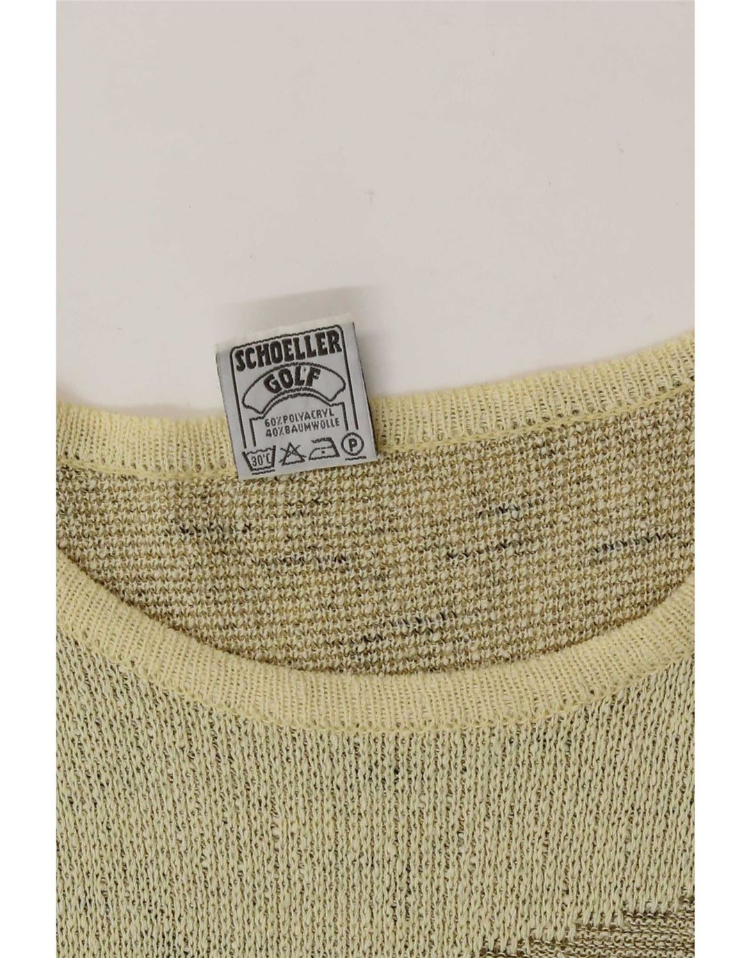Freya Dame Grafisk Boat Neck Jumper Sweater UK 14 Medium Gul