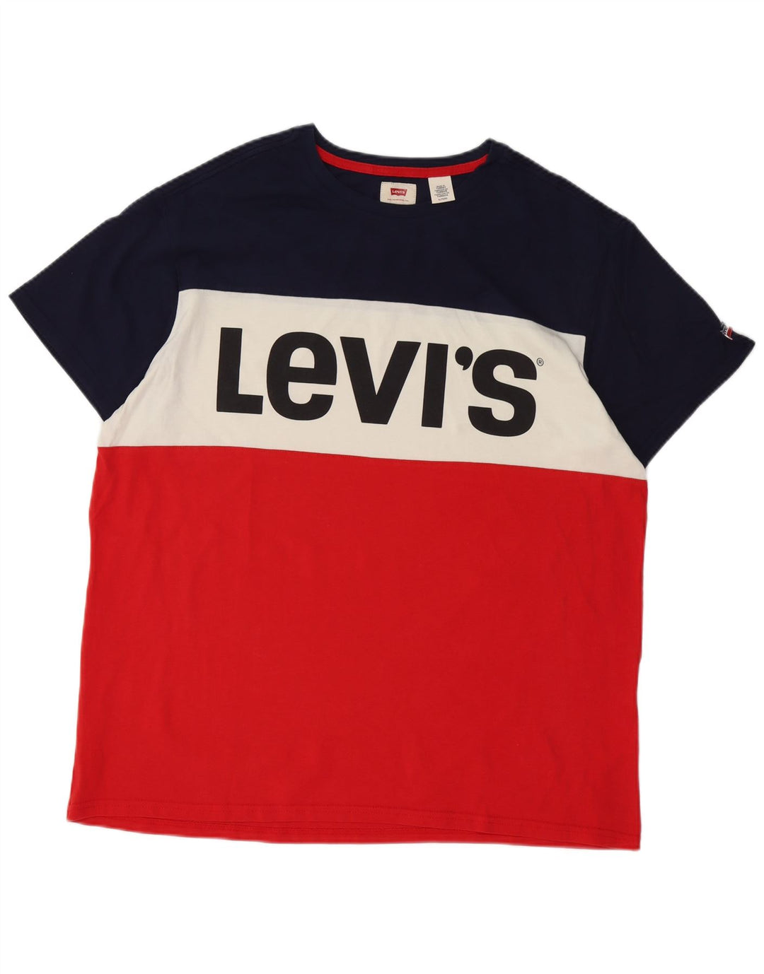 Levi's Herre grafisk T-shirt Top XL Flerfarvet Colourblock Bomuld