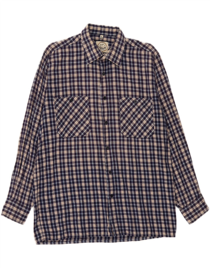 FOLLIE Herre flannelskjorte str. 41/42 Large Blue Check