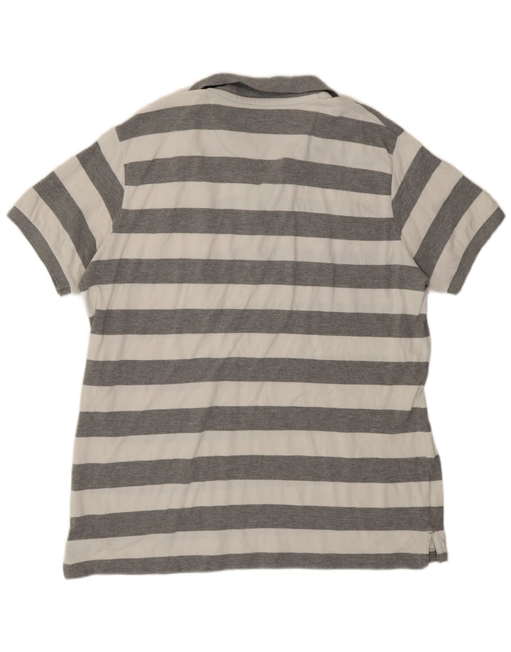 Woolrich herre poloshirt 2XL gråstribet bomuld