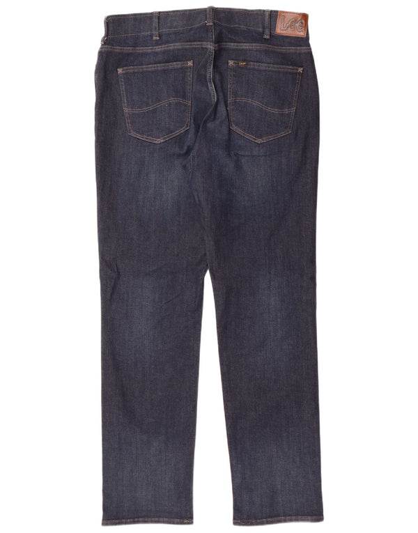 Lee Mens Extreme Motion Tapered Straight Jeans W36 L34 Marineblå Bomuld