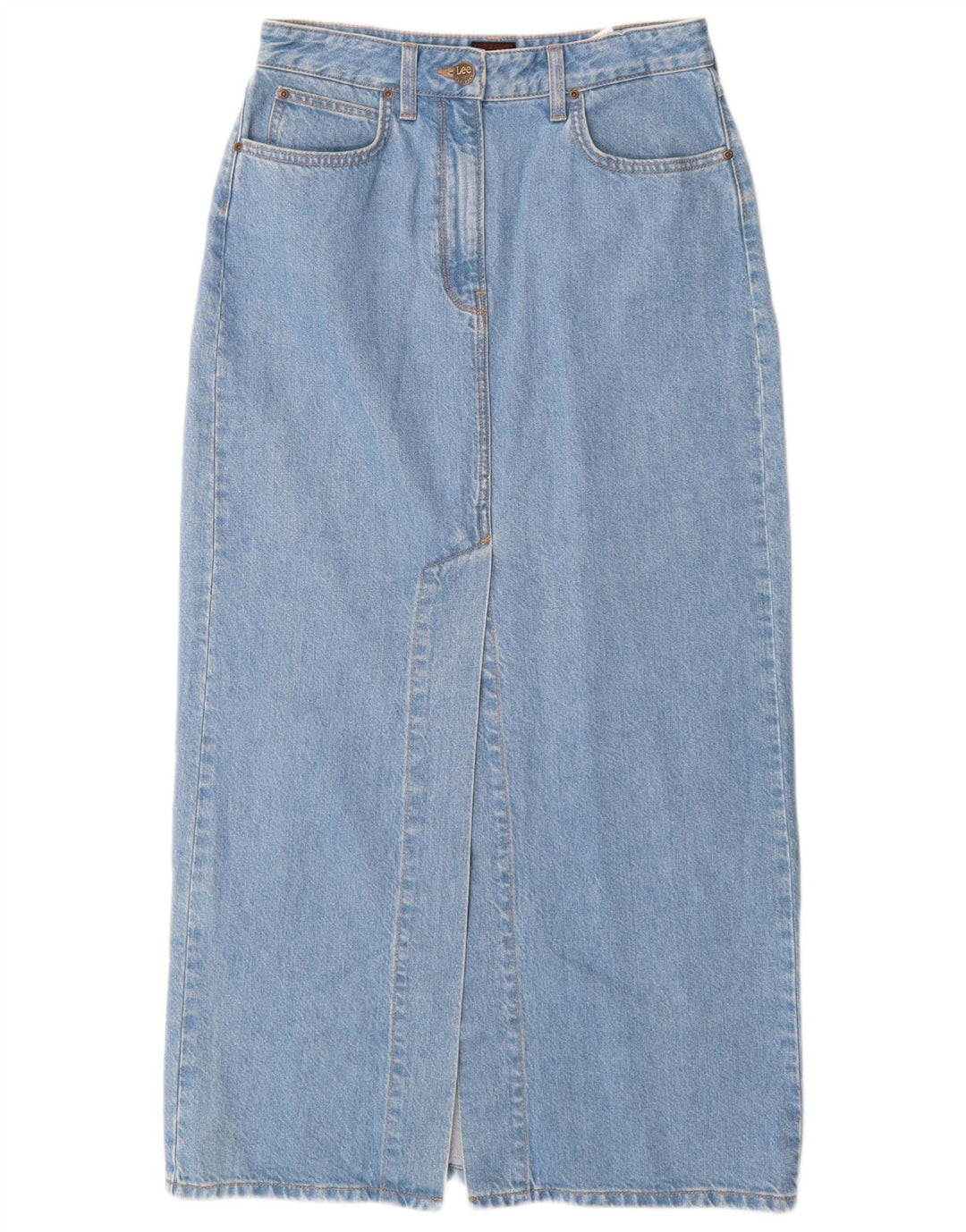 Lee Dame Maxi Denim Nederdel W28 Medium Blue Bomuld