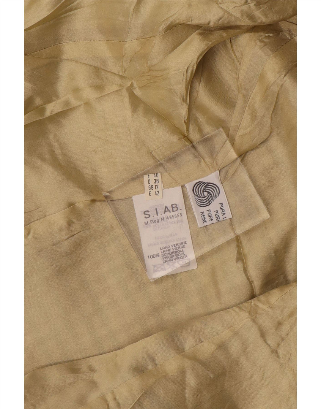 Vintage dame 2-knaps blazerjakke UK 12 Medium Beige Houndstooth Uld