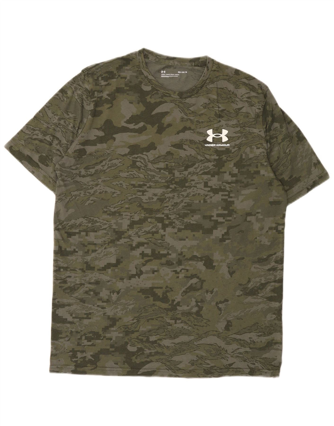 Under Armour Herre T-Shirt Top Medium Grøn Camouflage