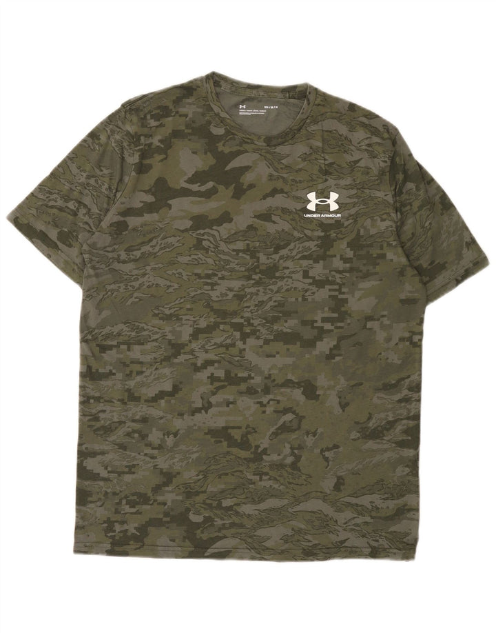Under Armour Herre T-Shirt Top Medium Grøn Camouflage