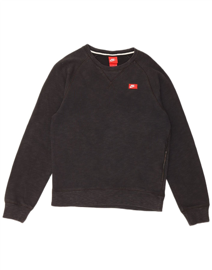 Nike Dame Sweatshirt Jumper UK 10 Small Black Bomuld