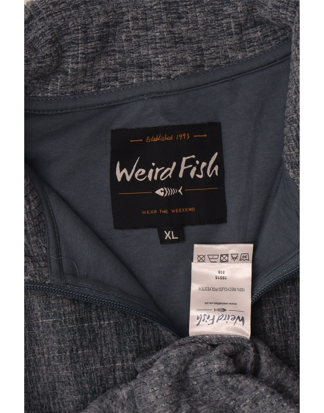 WEIRD FISH Sweatshirt med lynlås til mænd UK 18 XL Grå Flecked Polyester
