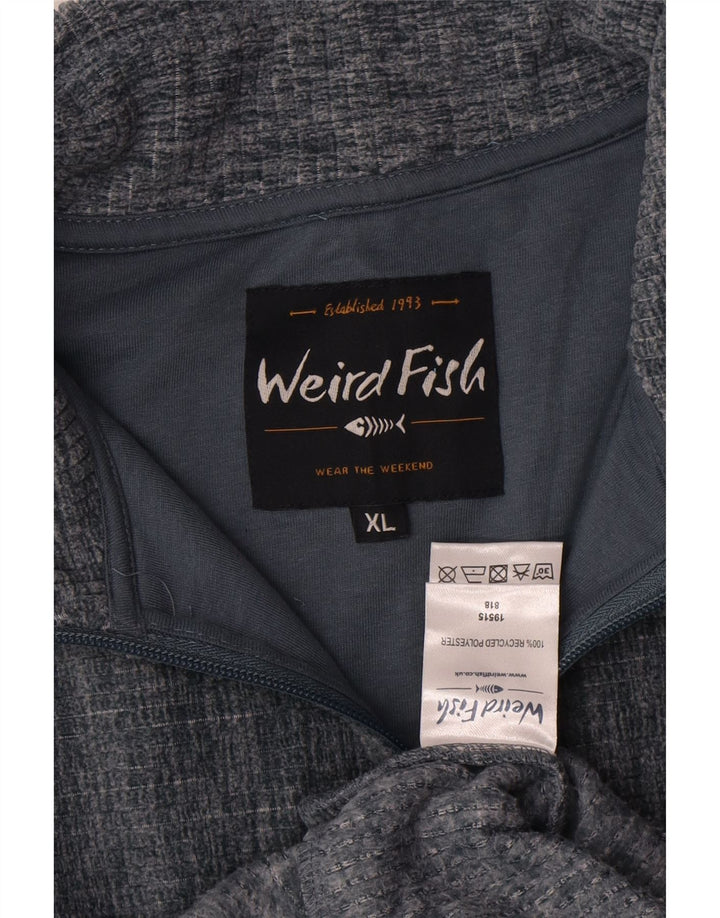 WEIRD FISH Sweatshirt med lynlås til mænd UK 18 XL Grå Flecked Polyester