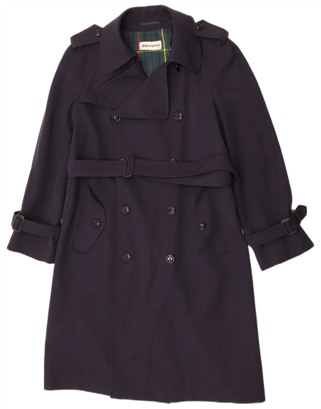 Sangiorgio Herre Trench Coat UK 38 Medium Navy Blue