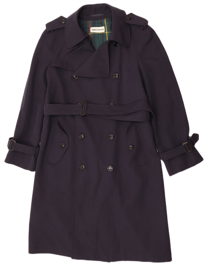 Sangiorgio Herre Trench Coat UK 38 Medium Navy Blue