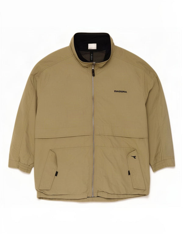 Diadora Regnjakke til mænd UK 40 Stor Khaki Polyamid