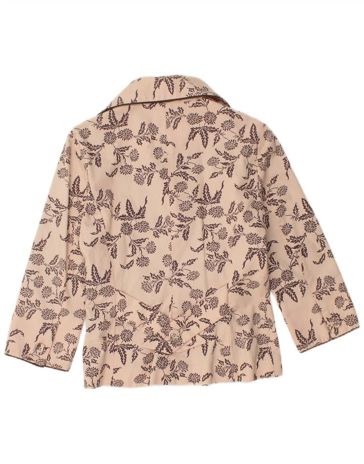 TED BAKER Dobbeltradet blazerjakke til kvinder størrelse 2 Small Beige Floral