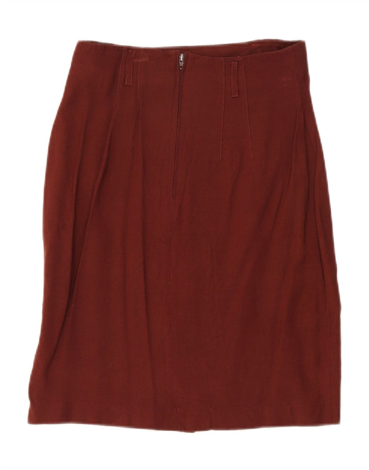 VINTAGE Womens Straight Skirt IT 42 Medium W24  Burgundy Viscose Vintage Vintage and Second-Hand Vintage from Messina Hembry 