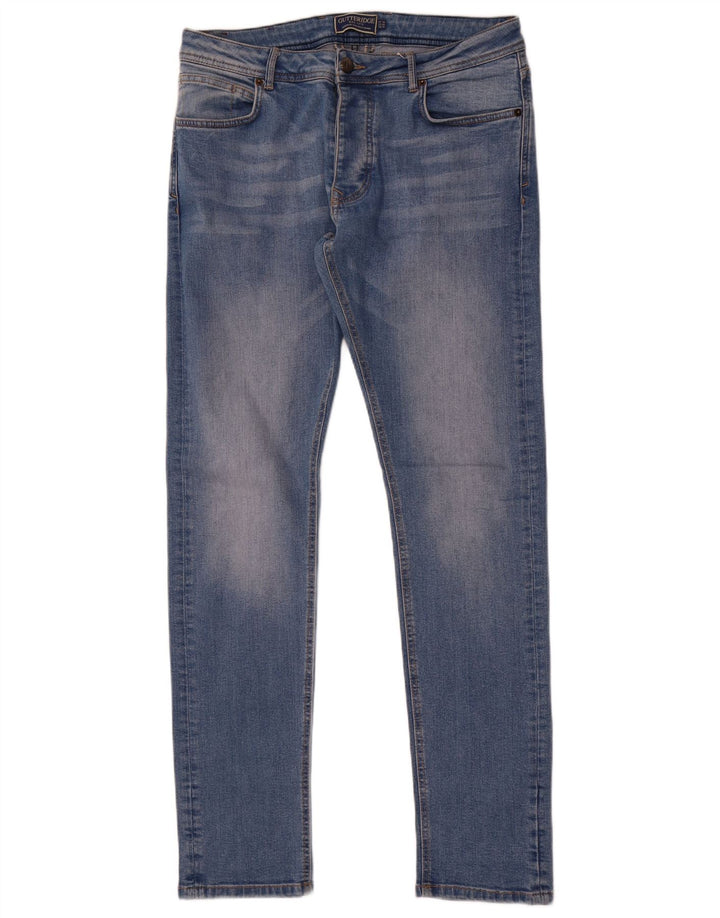 Gutteridge Herre Skinny Jeans IT 50 Large W32 L34 Blå Bomuld