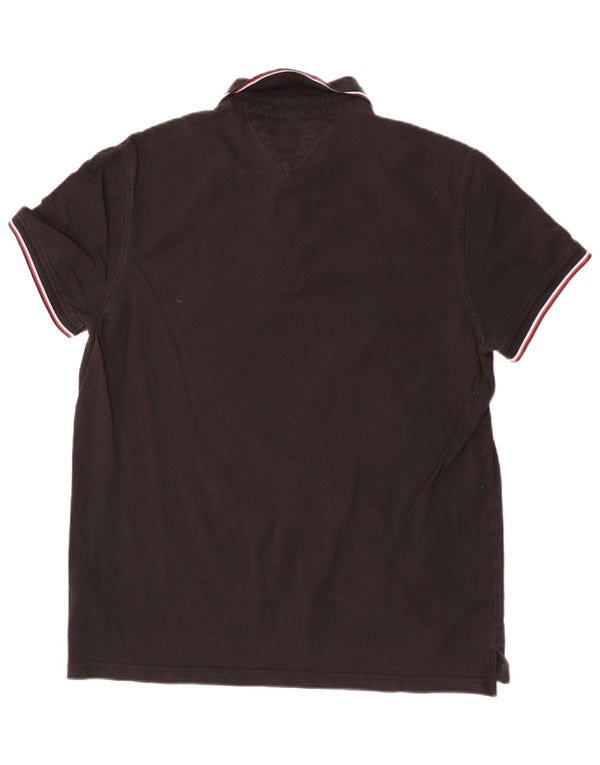 Tommy Hilfiger Herre Slim Fit Polo Shirt XL Sort Bomuld