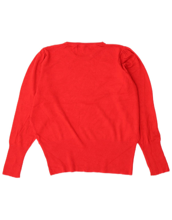 Marks & Spencer Dame sweater med rund hals DK 14 Medium rød viskose