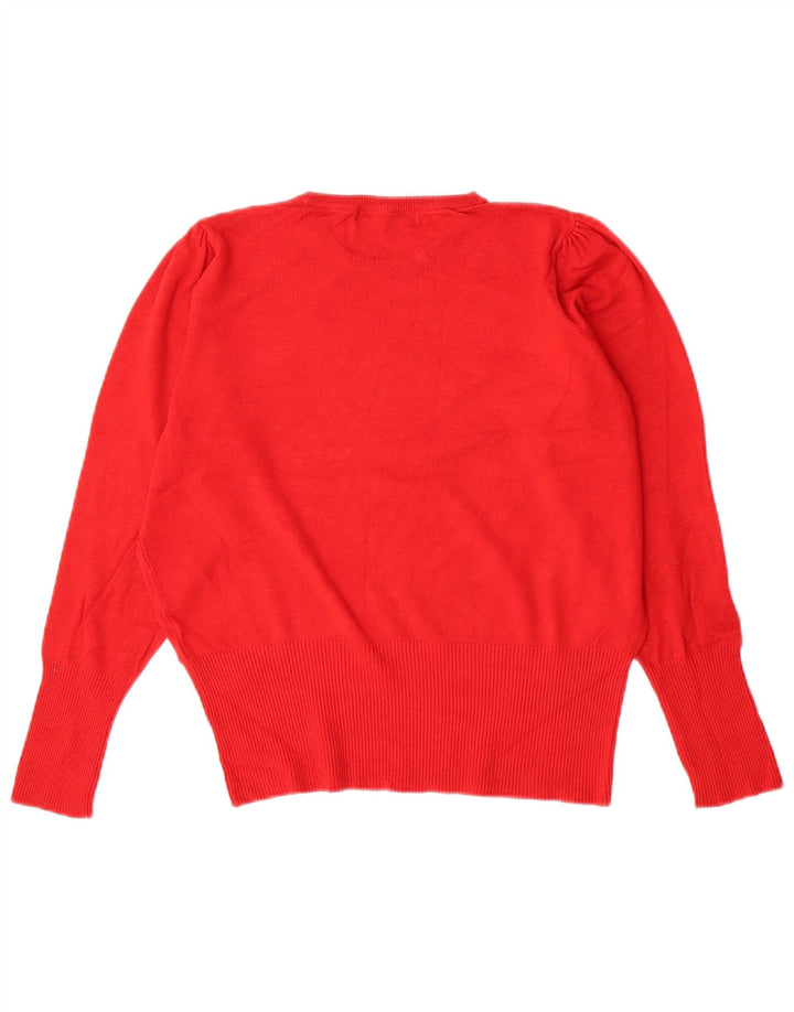 Marks & Spencer Dame sweater med rund hals DK 14 Medium rød viskose