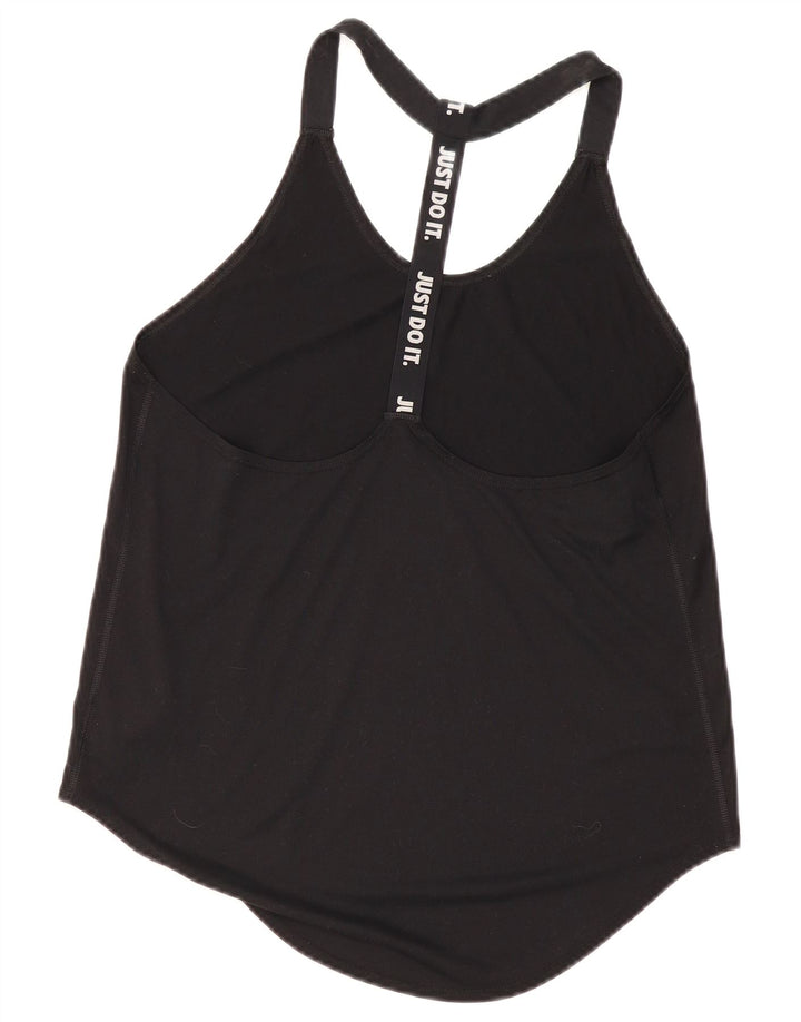 Nike Dame Dri Fit Grafisk Vest Top UK 12 Medium Sort Polyester