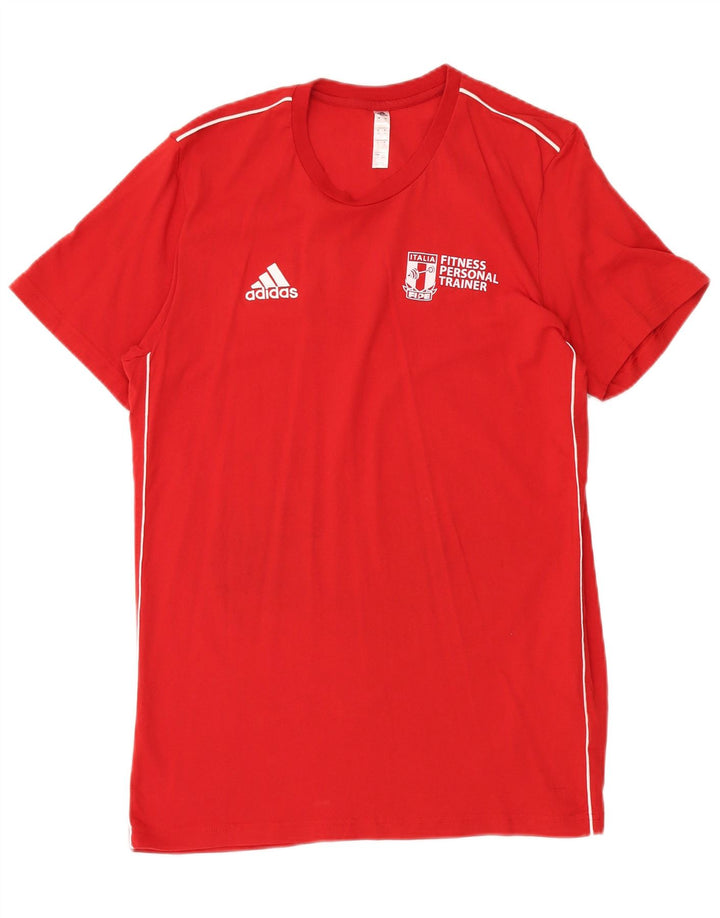 ADIDAS Herre Italia Grafisk T-Shirt Top Stor Rød Bomuld