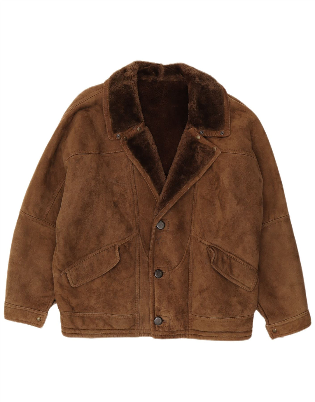 Vintage Herre Shearling Jacket UK 40 Large Brown Shearling