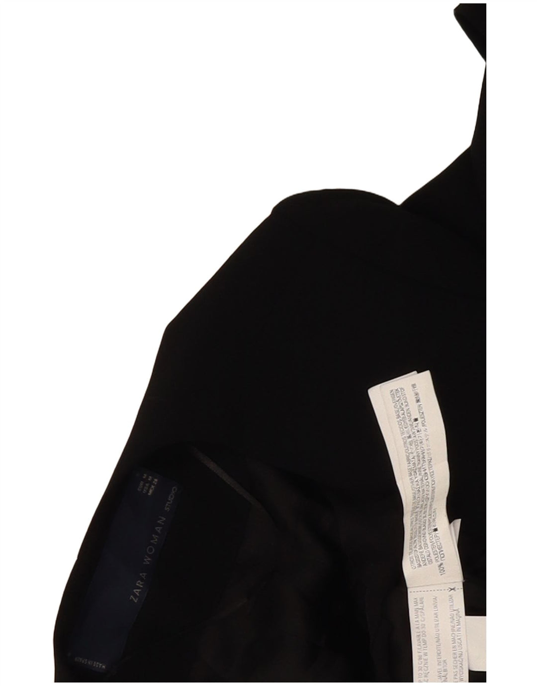 Zara Womens Open Blazer Jacket UK 14 Medium Black Colourblock Polyester