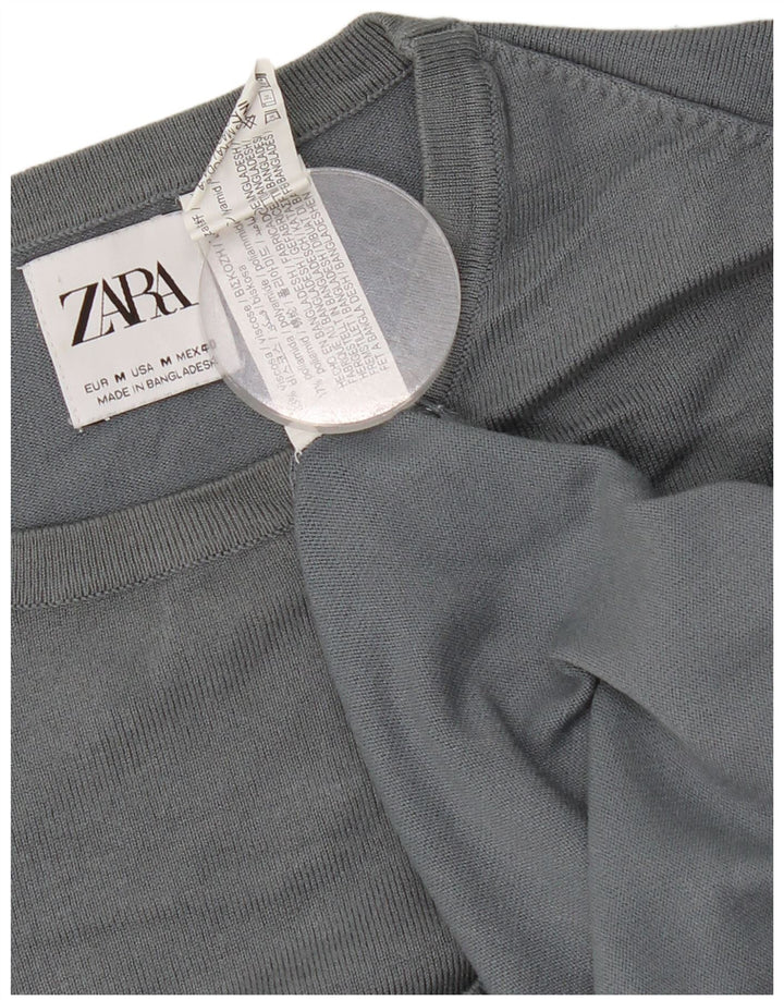 Zara Dame sweater med rund hals DK 14 Medium Grå Viscose