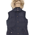 Fat Face Dame Hætte Polstret Gilet UK 10 Small Navy Blue Polyester