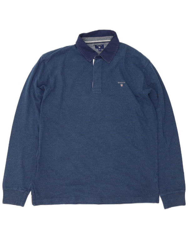 Gant Langærmet Rugby Polo Shirt XL Blå Bomuld