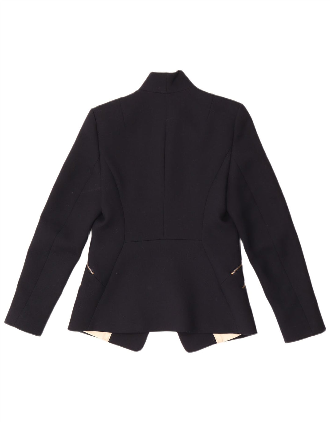 Reiss Dame 1 Knap Blazer Jacket UK 10 Small Navy Blue Polyester