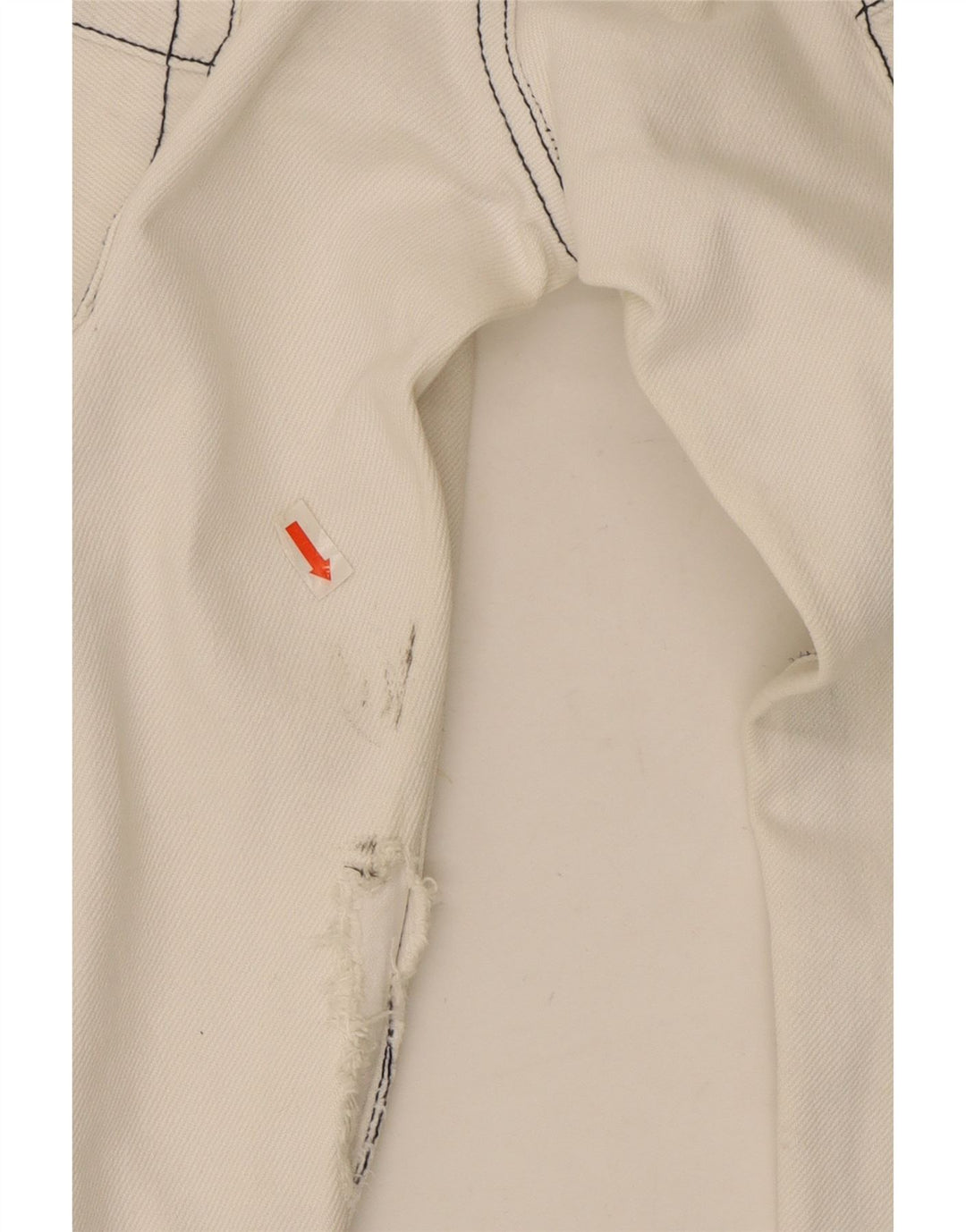 Armani Dame Distressed Straight Jeans W32 L30 Hvid Bomuld
