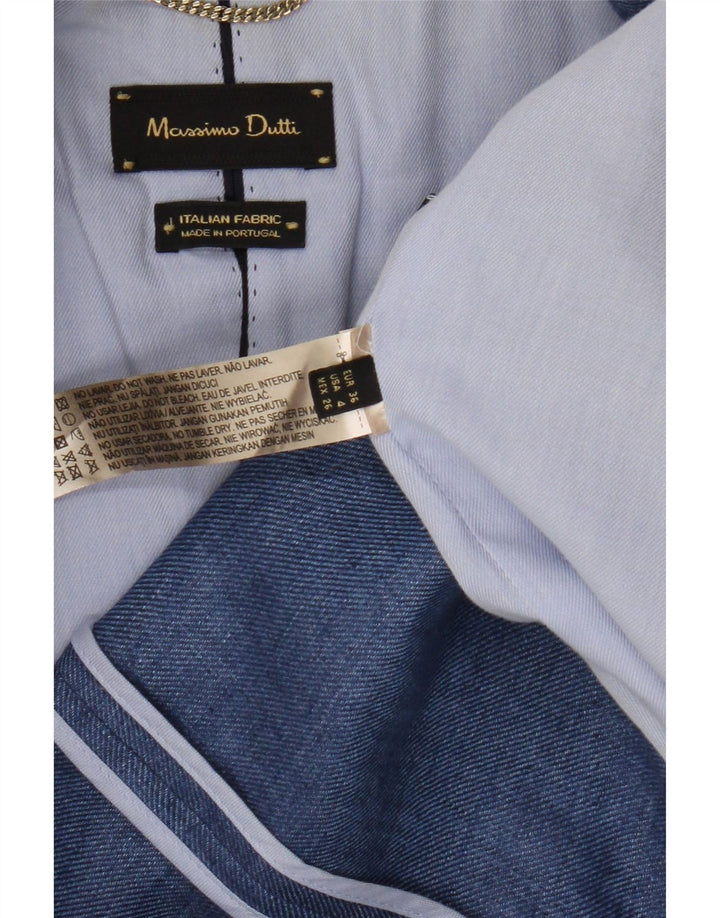 Massimo Dutti Dame 1 Knap Blazer Jakke EU 36 XS Blå