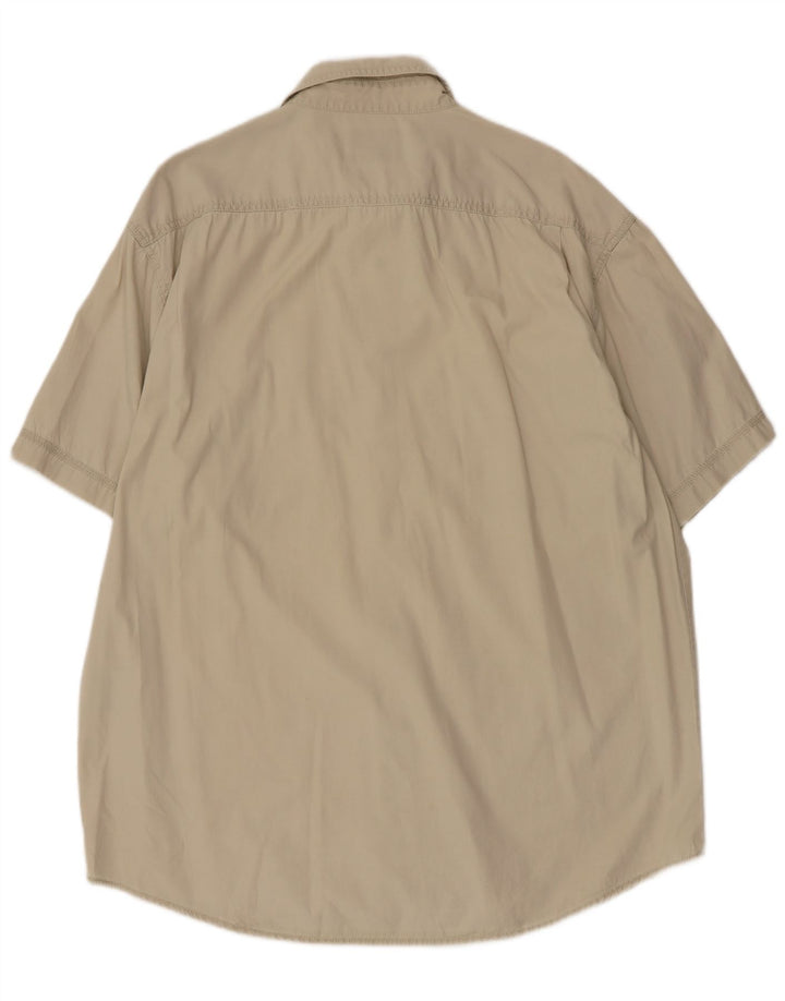 Wrangler kortærmet herreskjorte 2XL beige bomuld