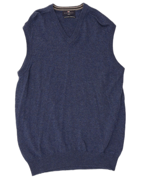 Marks & Spencer Herrevest Tank Top Medium Blue Flecked Lammeuld