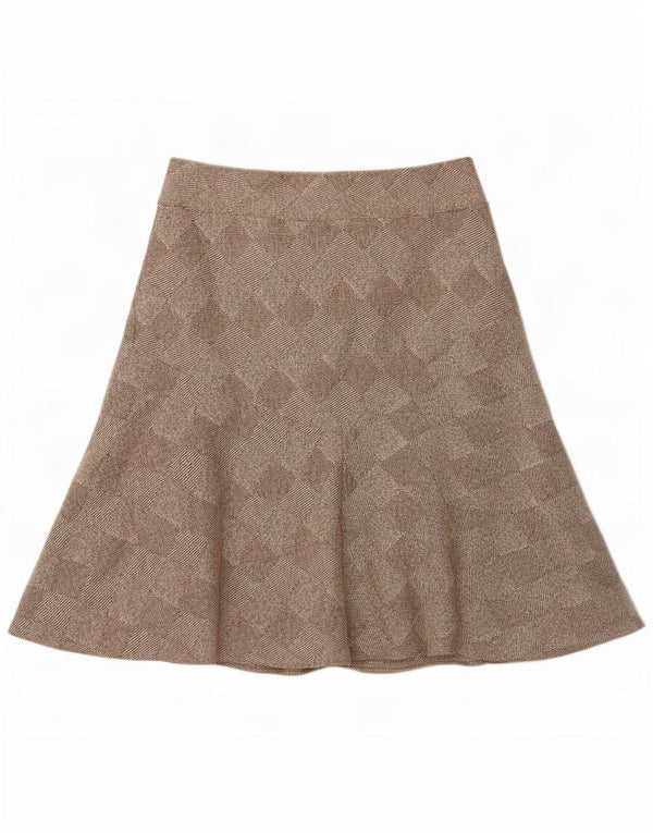 Kaliko Womens Wrap Skirt UK 18 XL W34 Brown Geometric Wool