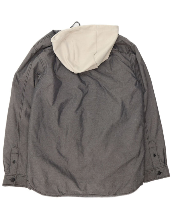 Nike Mens Hooded Windbreaker Jacket UK 36 Small Grey Colourblock Polyester