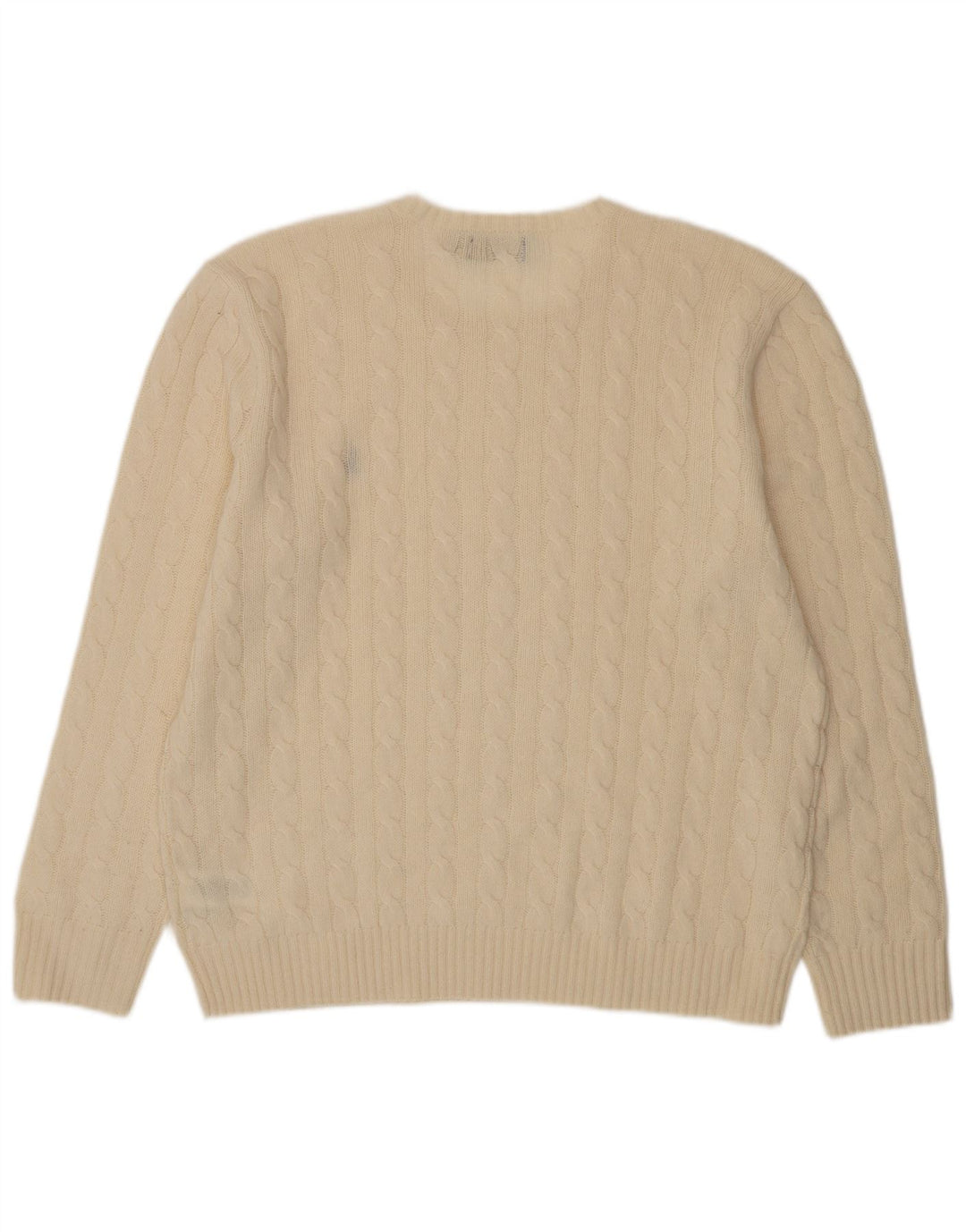 POLO RALPH LAUREN Herre Crew Neck Jumper Sweater XL Off White Uld