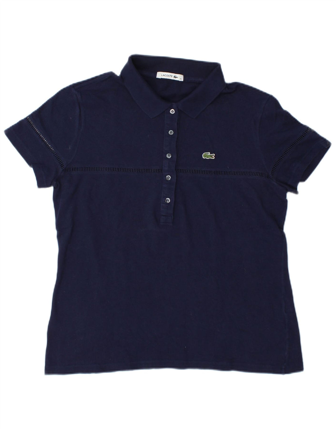 Lacoste Dame Polo Shirt Størrelse 46 XL Navy Blue Bomuld