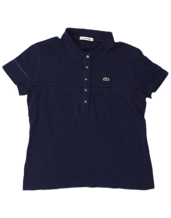 Lacoste Dame Polo Shirt Størrelse 46 XL Navy Blue Bomuld