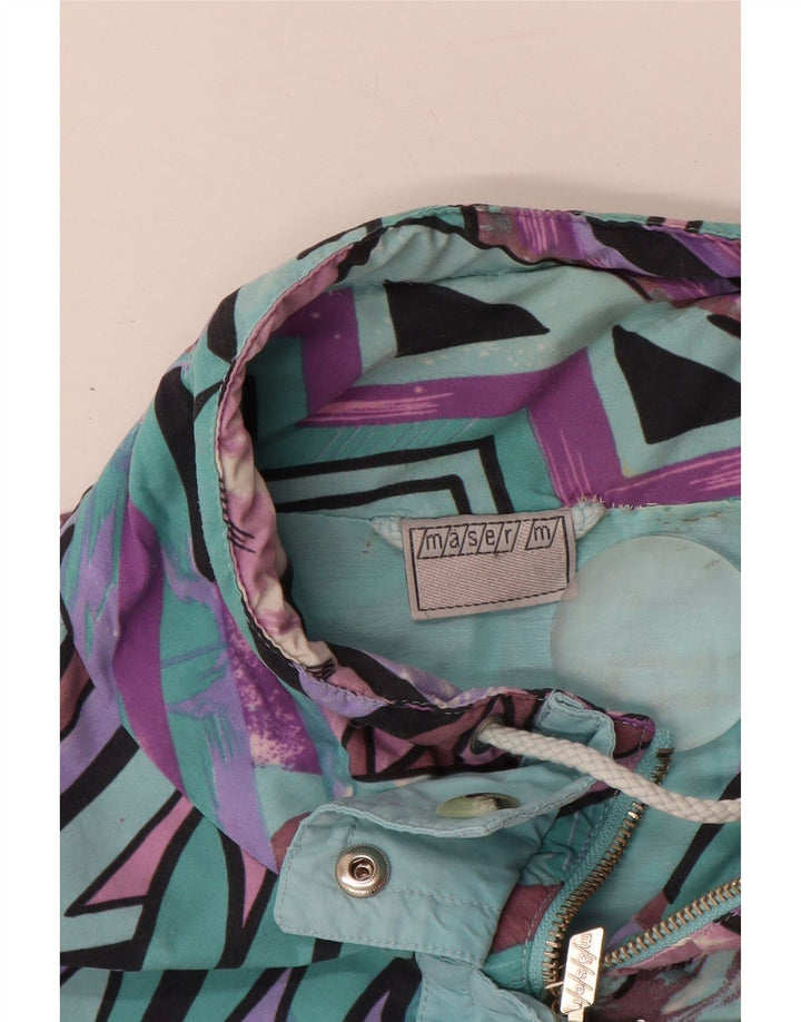 Maser M Dame Oversized Regnfrakke UK 10 Small Turkis Geometric