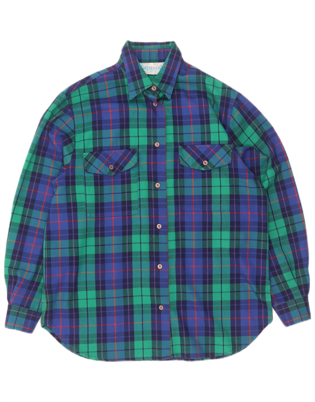 Gabri elle La Camicia Dame Flanellskjorte UK 16 Stor Flerfarvet Ternet
