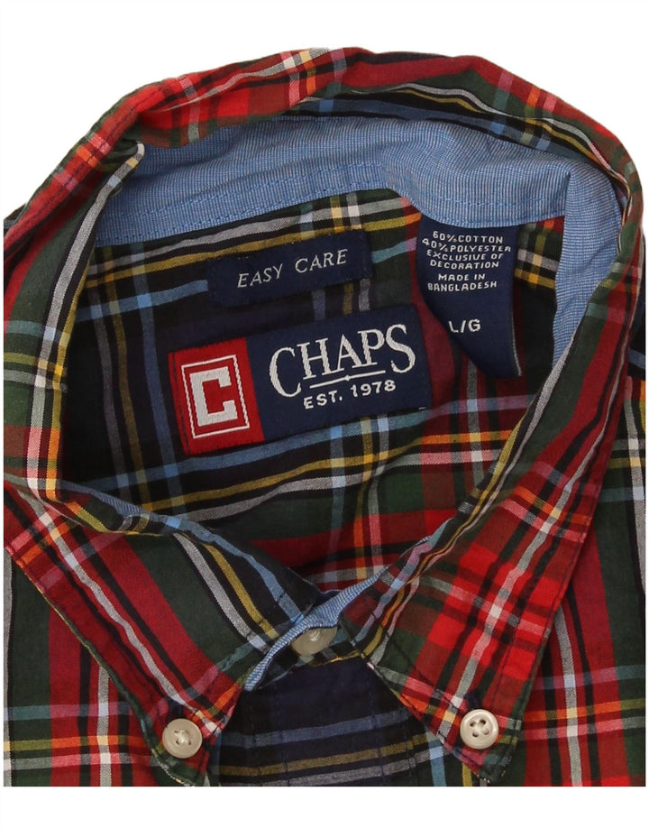 Chaps Herreskjorte Stor Flerfarvet Plaid Bomuld