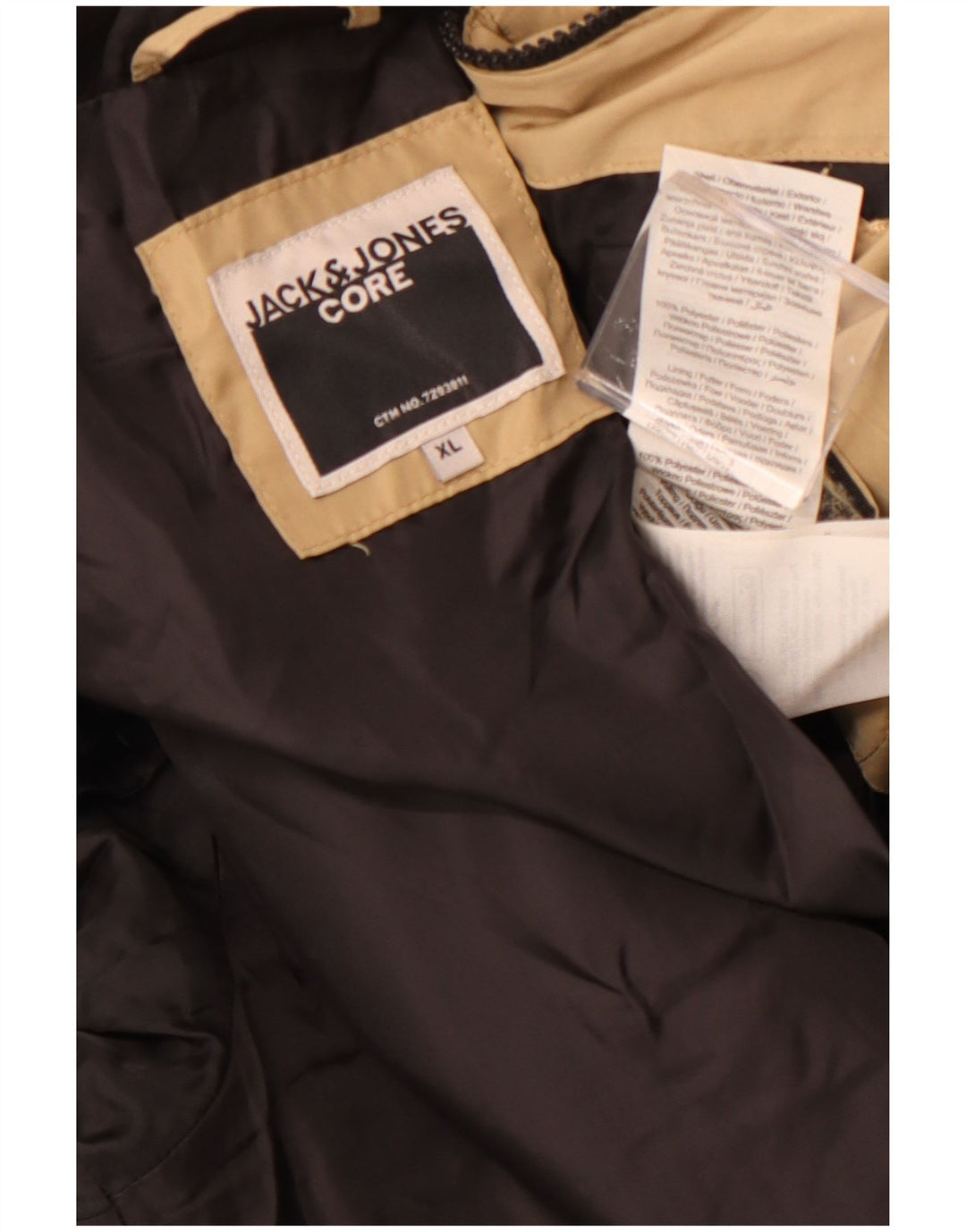 Jack & Jones Herre hættepolstret jakke UK 42 XL Beige Polyester