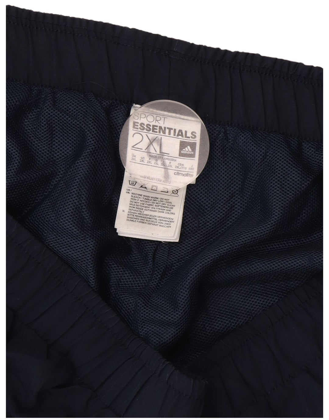 Adidas Herre Climalite Sportshorts 2XL Navy Blue Polyester